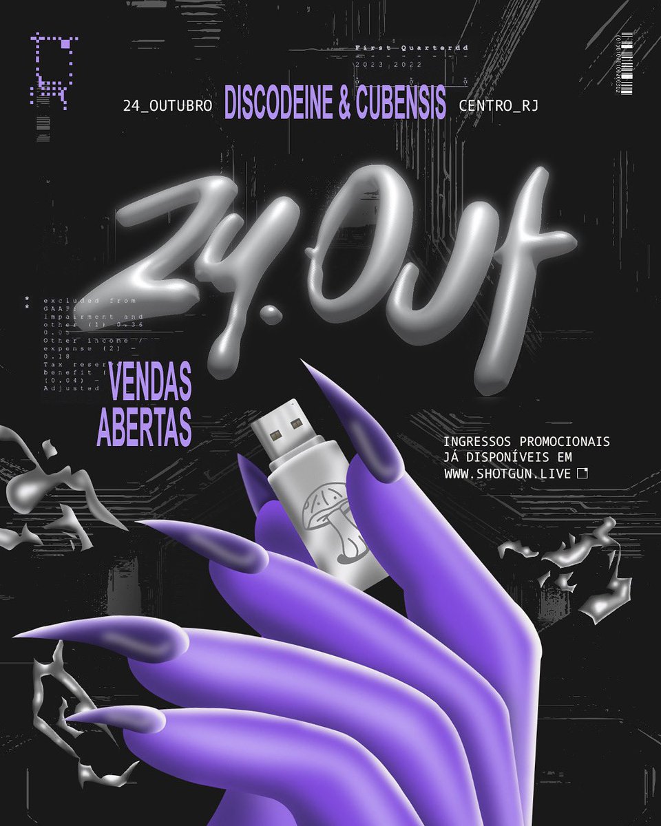 It’s halloween season, bitches! 🕸️ Discodeine &amp; Cubensis, 24 de outubro. Pré-venda já disponível no Shotgun.

☆ Locação inédita no centro do Rio.
☆ Line 100% carioca.
Mais informações em breve.

— Garanta seu ingresso antecipado: shotgun.live/pt-br/events/d…