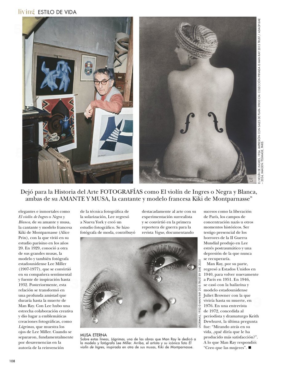 “Man Ray: Luces y Sueños”. Mi artículo hoy en la revista Hola Living.