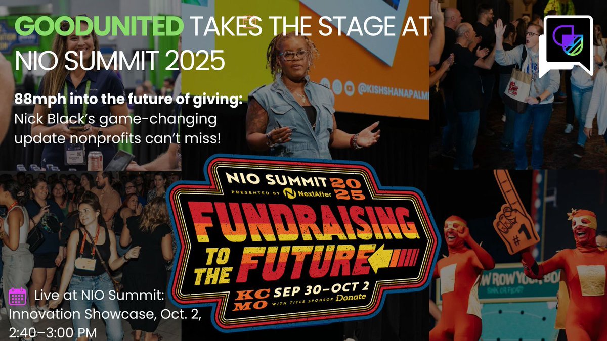 🚀 We’re live at NIO Summit 2025 in Kansas City!

This is one of our favorite events of the year, and it’s already been incredible connecting with so many nonprofit leaders who are shaping the future of fundraising. 🙌

📅 Don’t miss the Innovation Showcase tomorrow at 2:40 EST!