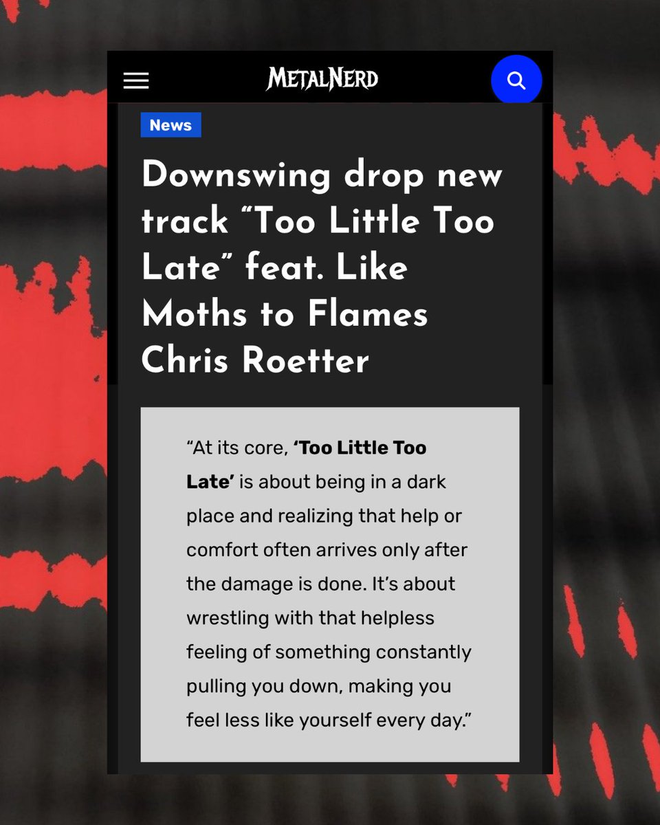 🖤 <a href="/downswingstyle/">DOWNSWING</a> "Too Little Too Late" in the press 🖤 'And Everything Was Dark' out October 24 🤘