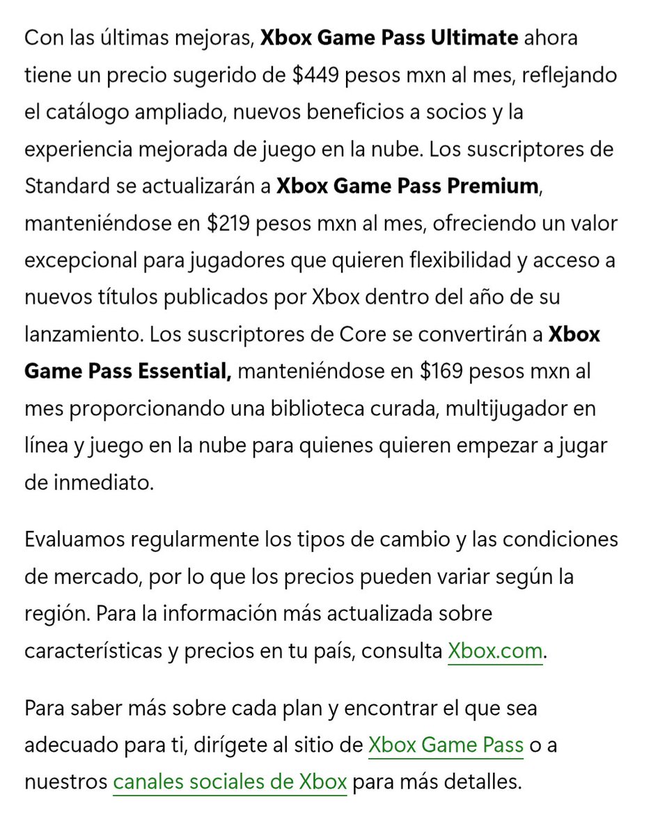 TendenciasMX's tweet photo. 🚨 Xbox , Game Pass :
 Porque anunciaron un aumento considerable en Game Pass. 
¿La razón? Metieron otras cosas como el pase de Fortnite, Ubisoft y cloud gaming. 
🫣
¿Y si no quieres nada de eso? Pues a pagar.
🤑
La página se cayó por tantas compras previo al nuevo precio.
💀💀
#RT #TioTendencias #XboxGamePass #MorenaDestruyendoAMexico #Viral
