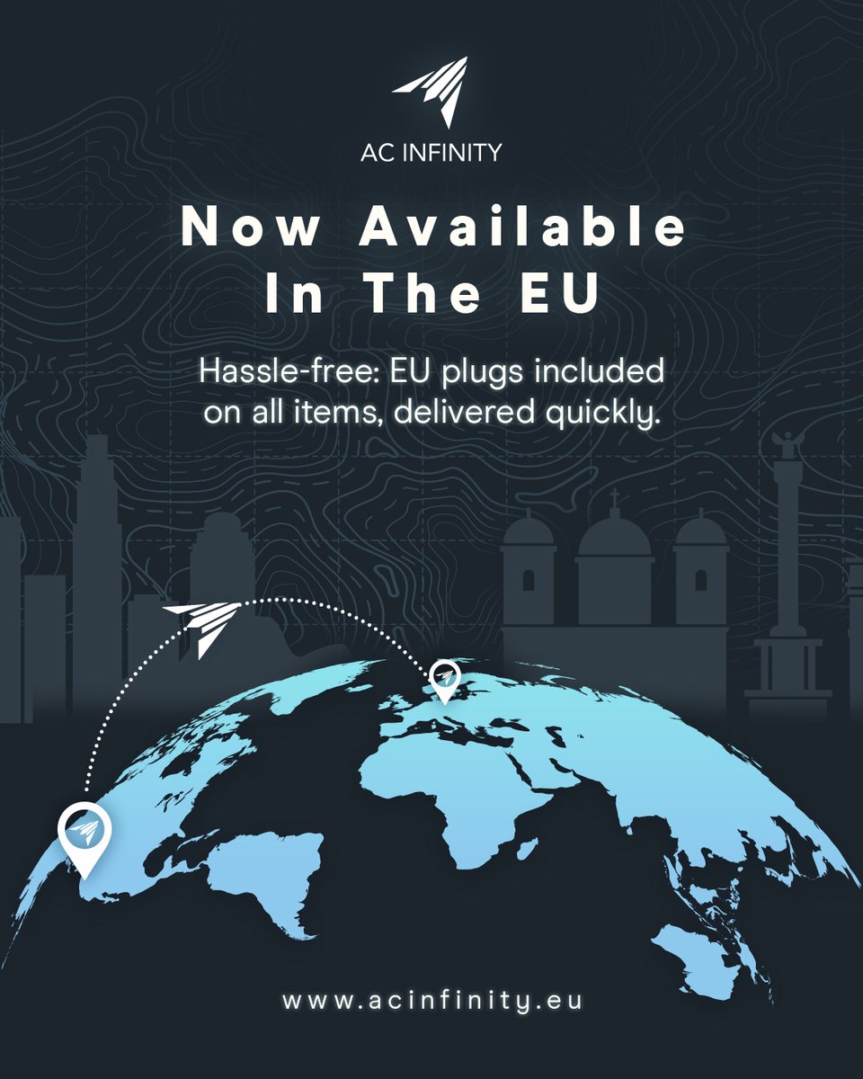 AcInfinityInc's tweet photo. AC Infinity is officially in Europe! 🚀 🌍

Thanks to our new EU site and distribution hub in Germany, you’ll enjoy faster shipping and smoother service. All products come with EU-compatible plugs, so your fans, controllers, and grow kits are ready to use right out of the box. 

Click link in bio to shop our EU site. 

AC Infinity ist jetzt offiziell in Europa! 🚀 🌍
 
Dank unseres neuen EU-Shops und Distributionszentrums in Deutschland profitierst du von schnellerem Versand und reibungslosem Service. Alle Produkte kommen mit EU-kompatiblen Steckern – deine Ventilatoren, Controller und Grow-Sets sind sofort einsatzbereit.

Klicken Sie auf den Link in der Bio, um in unserem EU-Shop einzukaufen.

#acinfinity