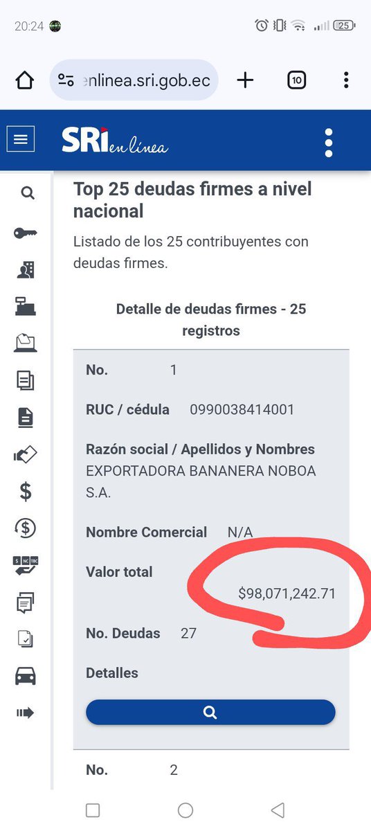 TomCooperNico21's tweet photo. 🚨🚨🚨🇪🇨🇪🇨🇪🇨
El corrupto @DanielNoboaOk desapareció la deuda que su empresa familiar debía al estado ecuatoriano, así lo dijo en campaña que NO la pagaría. 
#NosGobiernaUnDelincuente #NoboaNuncaMás https://t.co/x8siyxBFbR