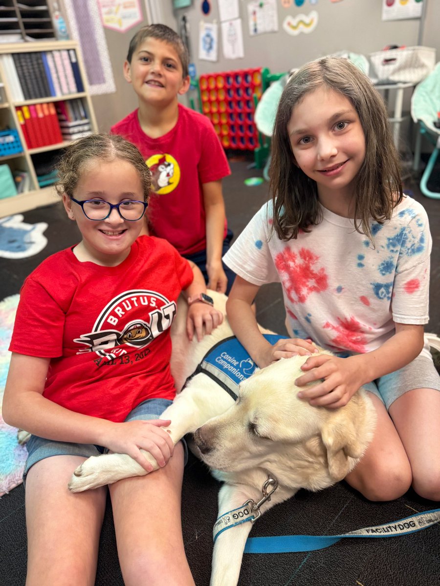 Our favorite kind of classmate: four paws, a wagging tail, and endless cuddles! 🐾🤍#itsworthit <a href="/WoParkSharks/">Worthington Park Elementary School</a> <a href="/MsEmilyandwolk/">Mrs. Emily & Wolk</a>