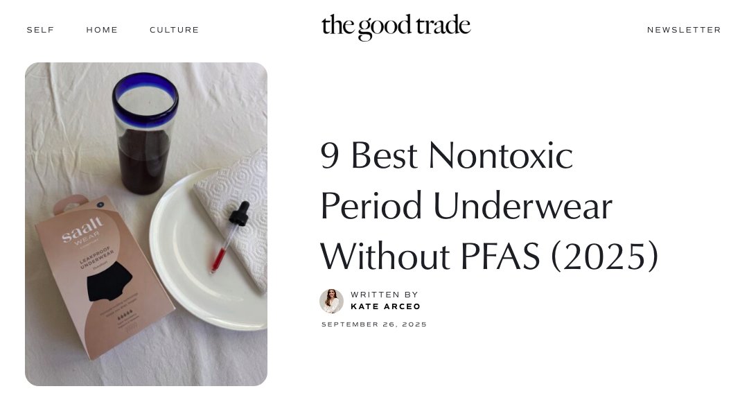 Toxic chemicals are used in period underwear and pads. 

PFAS are toxins linked to chronic diseases, endocrine, reproductive and hormonal disruption, and developmental abnormalities. There is no safe level of PFAS.

A new study reported concentrations of PFAS at levels indicating