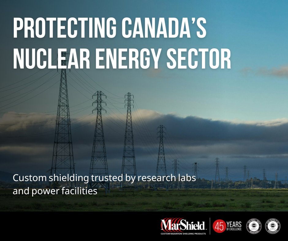 We're proud to support Canada’s nuclear energy infrastructure with shielding trusted across research facilities, power plants, and radiation-intensive labs.
Need certified shielding for your nuclear facility? We’re ready when you are: bit.ly/3Ydu3r3

#NuclearEnergy