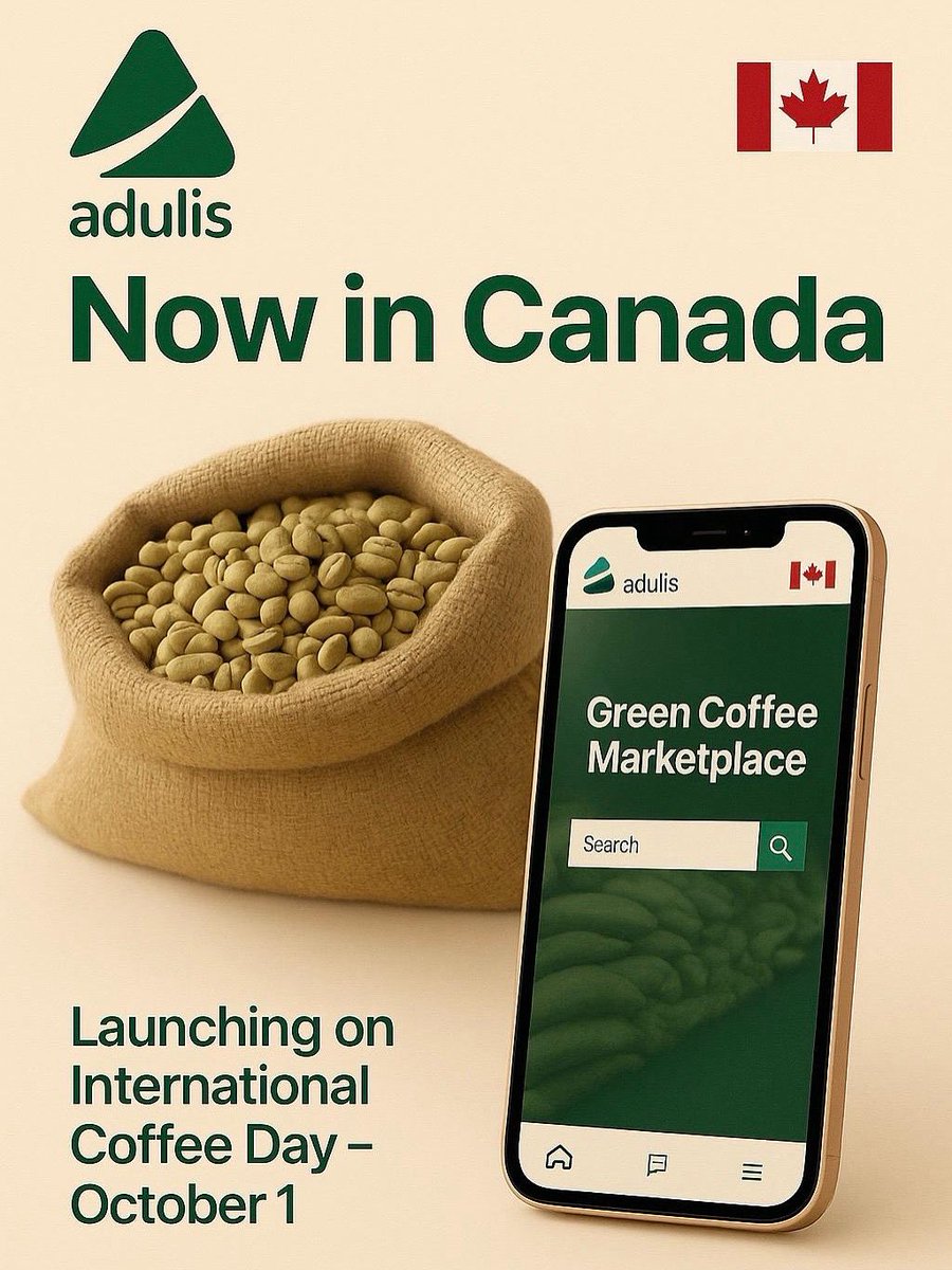 Big news for coffee suppliers!

On International Coffee Day, we’re launching the Adulis Green Coffee Marketplace in Canada 🇨🇦☕🌱 — a new way for suppliers to sign up, reach more roasters, and sell more coffee beans.

👉 Join us today: adulis.ca

#CanadaLaunch