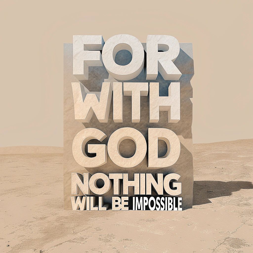 Luke 1:37 "For with God nothing will be impossible." Amen! 🙏
