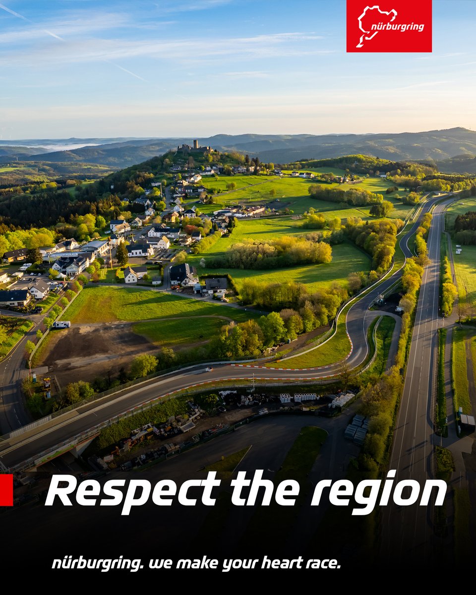 Please remember: Visiting the region means showing respect.

Drive carefully on the surrounding roads, respect the rules and be considerate of residents and nature. Only if we all take responsibility will the Nürburgring experience remain so special.🤝💚

#HeartRace