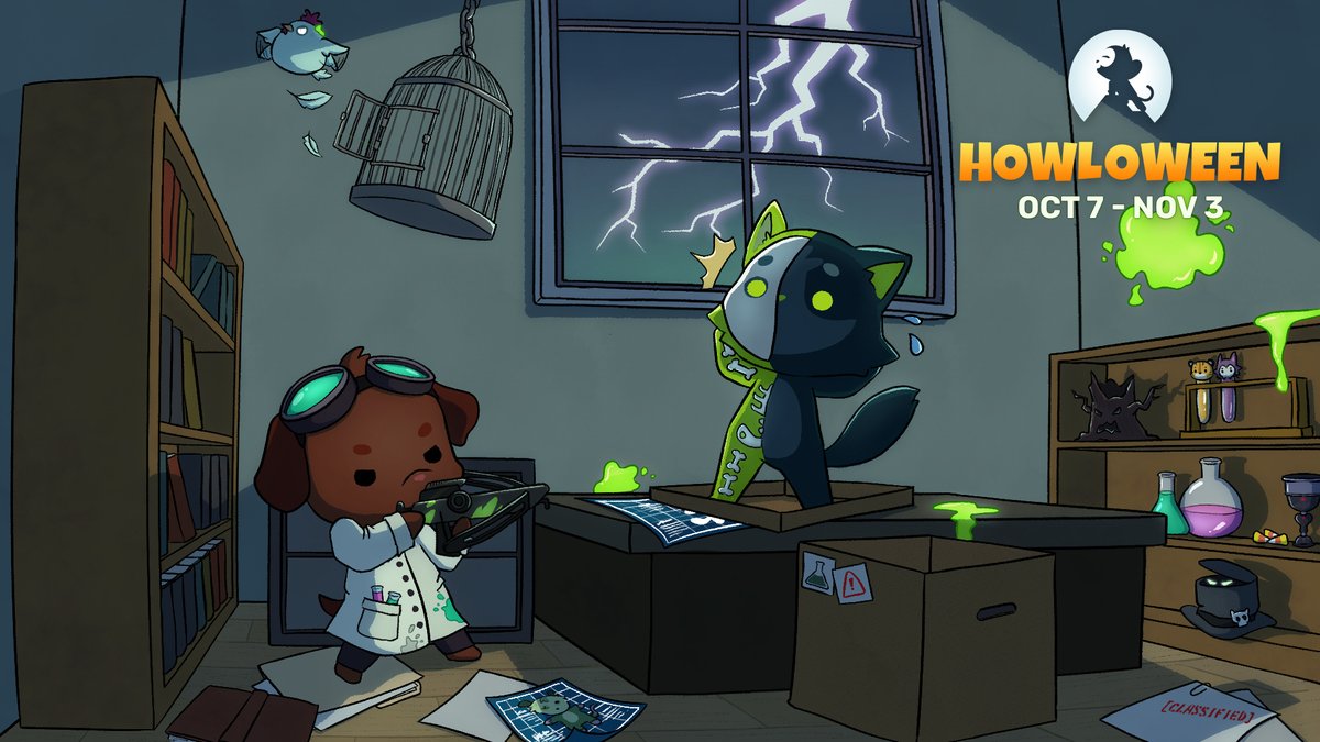 AnimalRoyale's tweet photo. Howloween and a new limited-time weapon arrive next Tuesday, October 7th 🎃

Huge thanks to community member wvbBB for working with us on this teaser art! https://t.co/FvSSvWIj0c