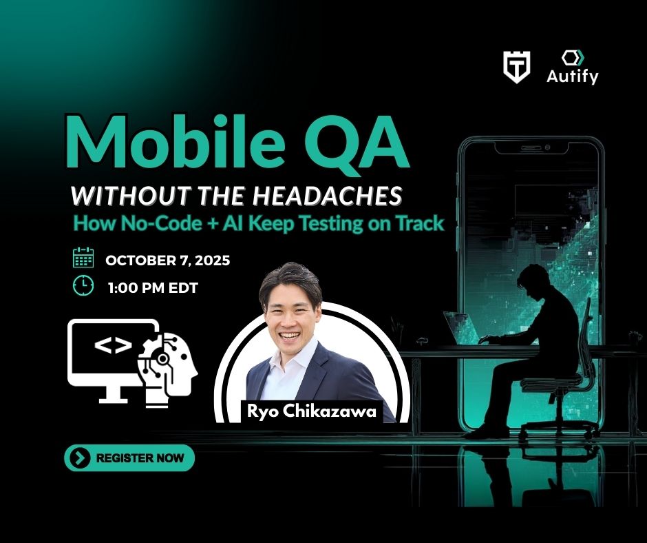 💡Every #OS update shouldn’t mean a week of test maintenance. See how #AIPromptAssertion and #nocode workflows reduce test fragility and give #QA teams time back. Join our webinar. 👉testguild.com/webinar-mobile… <a href="/ryochikazawa/">Ryo Chikazawa | Autify CEO</a> <a href="/AutifyHQ/">AutifyHQ</a> #QATesting #AutifyMobil