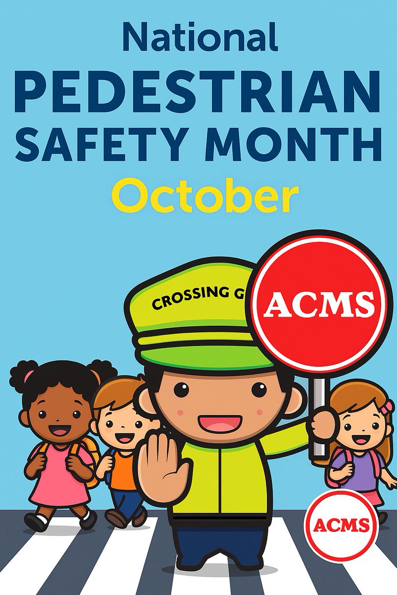 🚸October is National Pedestrian Safety Month🚸 — a time to raise awareness about keeping our communities safe while walking and driving. 🚶‍♀️🚦 

🛑At ACMS, our School Crossing Guards play a vital role in protecting children and families every day as they travel to and from