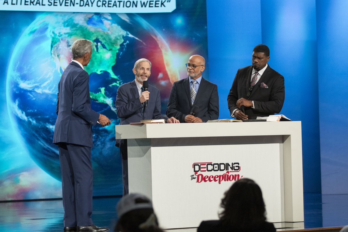 3abn's tweet image. Here are some photos from the 1st three night’s of Decoding the Deception with Pastor Lomacang! It continues tonight at 7p! Pastor Lomacang will answer YOUR questions live—
like: ❓ What is the Sanctuary?
👉 Send yours now: Decoding@3ABN.tv or text #decoding to 618-228-3975