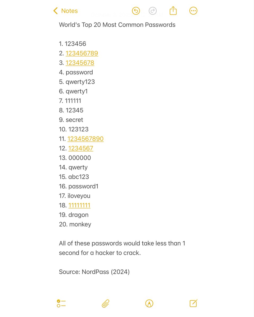 fullstackhq's tweet image. World&apos;s Top 20 Most Common Passwords: