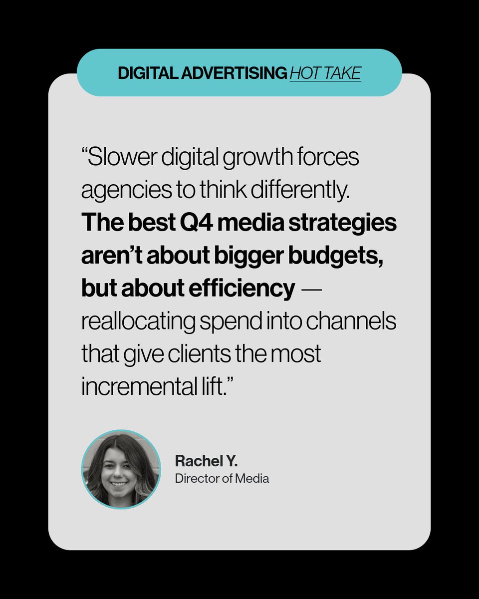 TechintLabs's tweet image. 🔥 Digital ad growth may be slowing for the first time since 2009, but as our Director of Media, Rachel, says, this isn’t the time to retreat. It’s time to think differently. Smarter media strategy, sharper spend. That&apos;s what it&apos;s all about. 

Do you need a #media strategy reset?