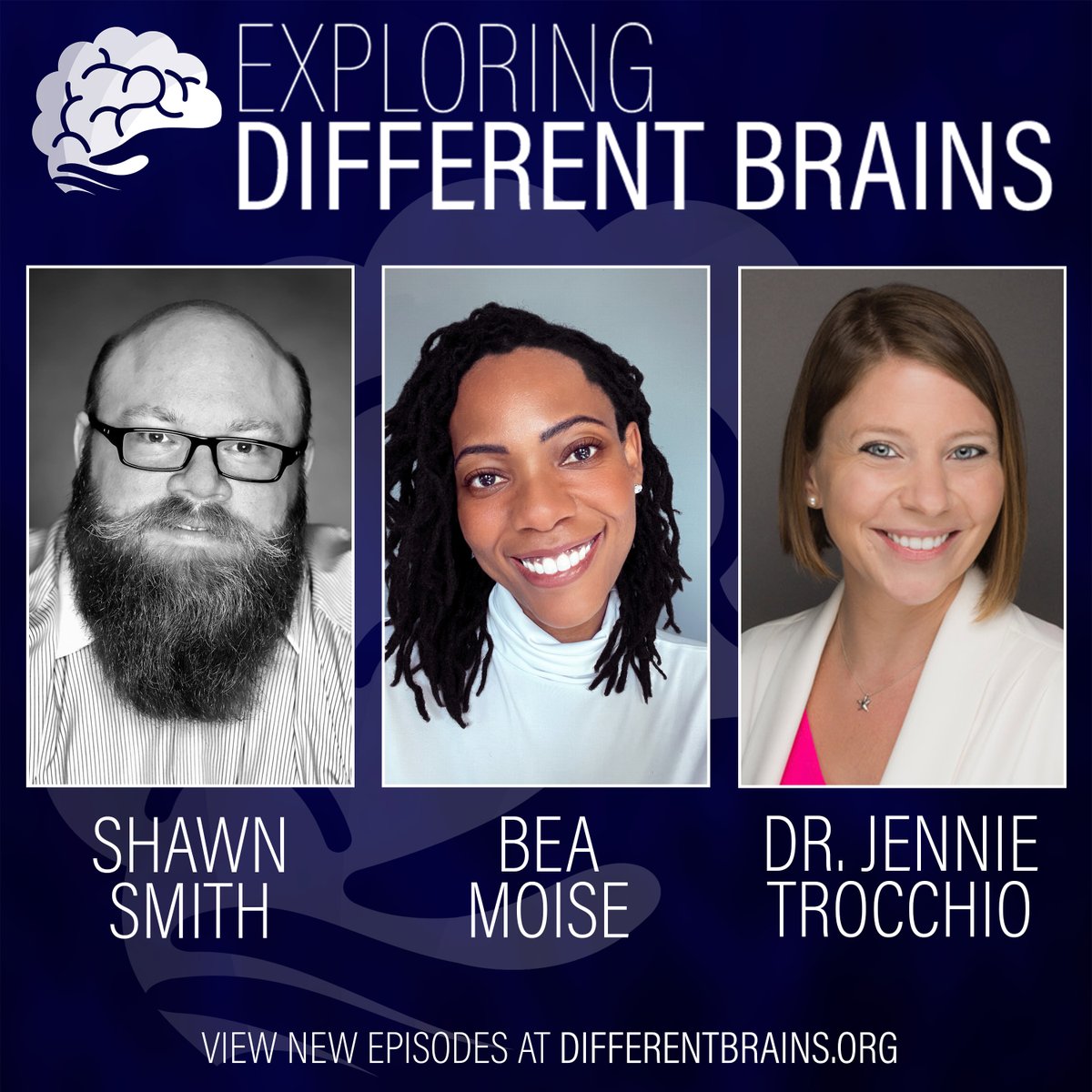 diffbrains's tweet image. Excited to announce the new hosts of our show #ExploringDifferentBrains: Beatrice Moise, Dr. Jennie Trocchio & @dontdismyabilit . We are so happy to have them at the helm for the next chapter of this program!