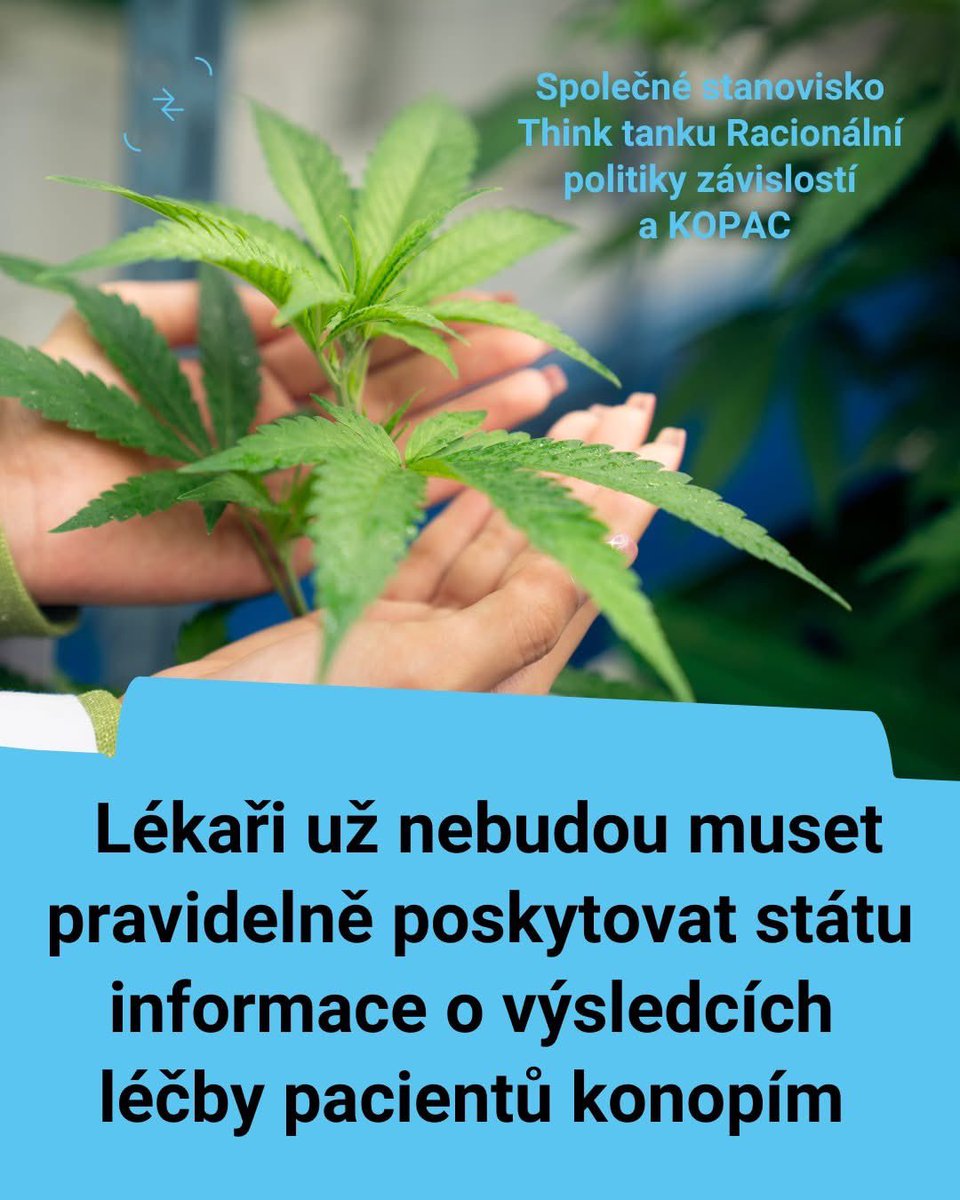 ratiothinktank's tweet photo. Zásadní průlom v přístupu ke zdravotnické byrokraci!
Think Tank Racionální politiky závislostí a Pacientská organizace pro léčbu konopím #KOPAC vítají zásadní průlom. Na základě odborně připraveného pozměňovacího návrhu byla zrušena povinnost lékařů pravidelně poskytovat státu informace o výsledcích léčby konopím u jednotlivých pacientů.
To výrazně snižuje administrativní zátěž pro všechny předepisující lékaře. Změna vytváří prostor pro efektivnější a dostupnější péči, bez nadbytečných požadavků zavedených v počátečních letech léčby konopím, kdy byla potřeba specifického monitorování postupně překonána klinickou praxí.
Odborné společnosti včetně Společnosti pro studium a léčbu bolesti České lékařské společnosti J. E. Purkyně jednoznačně podpořily tento krok s tím, že bezpečnost pacientů je i nadále chráněna standardními postupy.
Za oba iniciující subjekty upřímně děkujeme MUDr. Zdenka Němečková @ZCrkvenjas, MBA, předsedkyni Výboru pro zdravotnictví Poslanecké sněmovny Parlamentu ČR, za její významný osobní přínos a podporu racionální politiky v oblasti léčebného konopí.
Naše společné stanovisko k byrokratickým bariérám předepisování léčebného konopí si přečtěte ve vlákně!
#ThinkTank #racionalnipolitikazavislosti #konopi #lecba #zdravotnipolitika #ParlamentČR