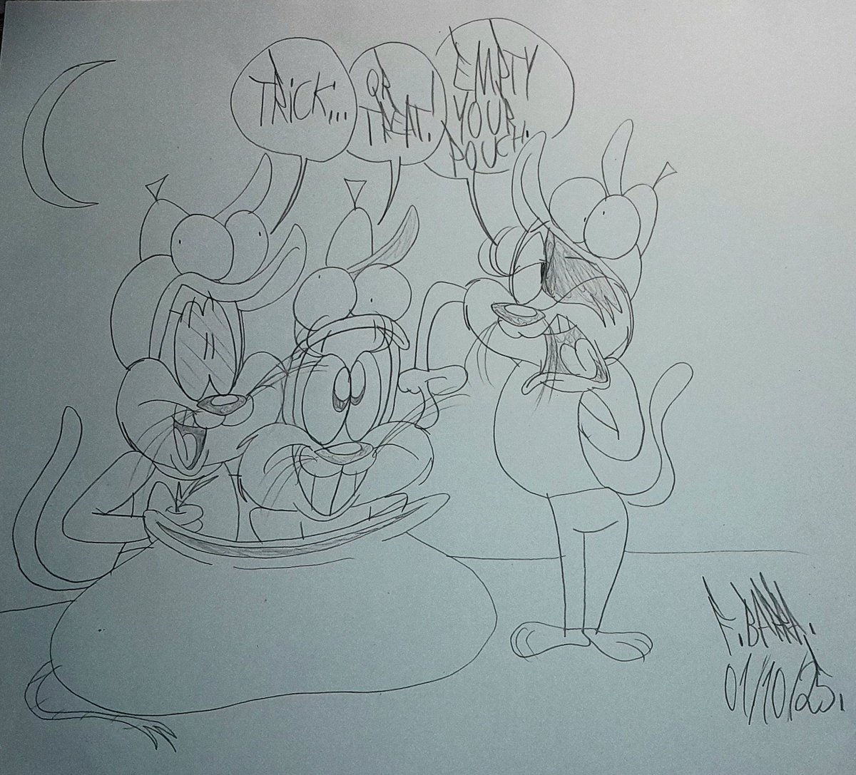 Gfurriends's tweet photo. Happy #FurOWeen from the 3 Rascals!

#GirlFurriends! #myart #cartoonist #cartoon #traditionalart #furryartist #originalcharacterart #characterdesign https://t.co/qC6GquLDNl