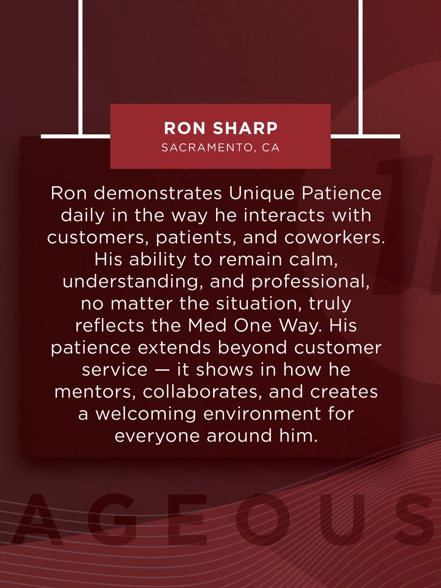 medonegroup's tweet image. Meet the September #COURAGEOUSLY winners! They truly embody 𝙐𝙣𝙞𝙦𝙪𝙚 𝙋𝙖𝙩𝙞𝙚𝙣𝙘𝙚 — the perseverance to never give up.

At Med One, we push forward, overcome challenges, and keep going when the path gets tough. 💪 #MedOneWay #MedOne