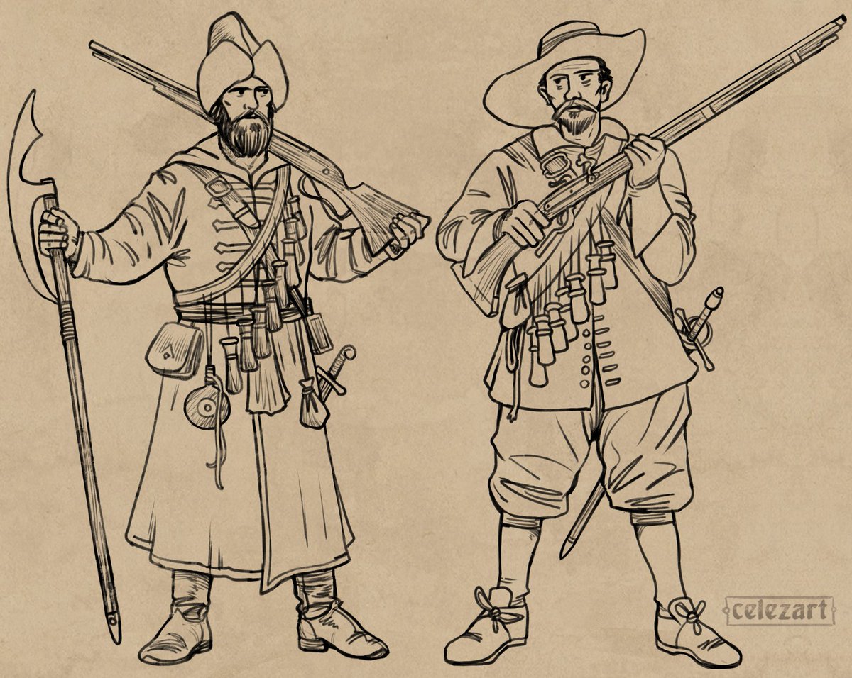Progress of drawing of 17th century musketeers.
Inspired by game Mount and Blade: Fire and Sword