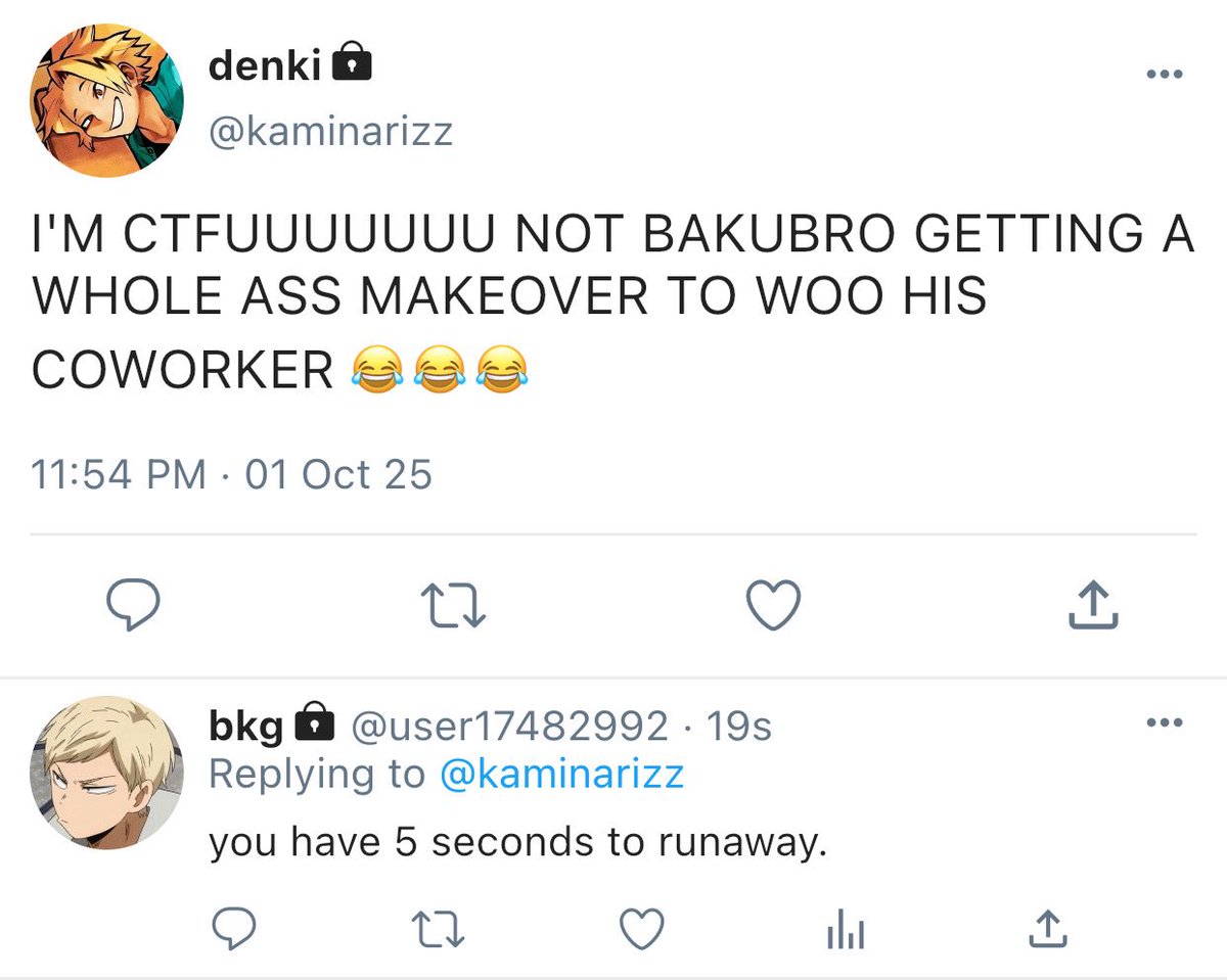 bkacchn's tweet photo. — when did you get hot? 🫣

#bkdk #dkbk socmed au wherein 

– katsuki, the nerd of the company suddenly gets a complete makeover to woo his long time crush and coworker, izuku. https://t.co/NvXZXZgECg