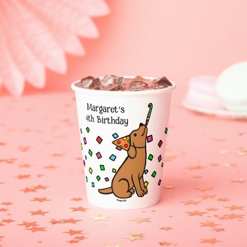HappyLabradors's tweet photo. Fox Red Labrador Confetti Birthday Party Paper Cups #labrador, #retriever, #cute, #cartoon, #birthday, #PaperCups https://t.co/S14i5XFjFo https://t.co/i3lh7WJsT8