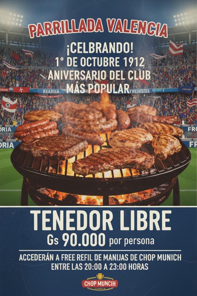 VALENCIAparrill's tweet photo. Reservas de mesa
WA 0972 215009
@CCP1912oficial @CerroFutsalFIFA @sentiazulgrana @MundoAzulgrana @LocosXelCICLON1 https://t.co/eJOSYMmNwp