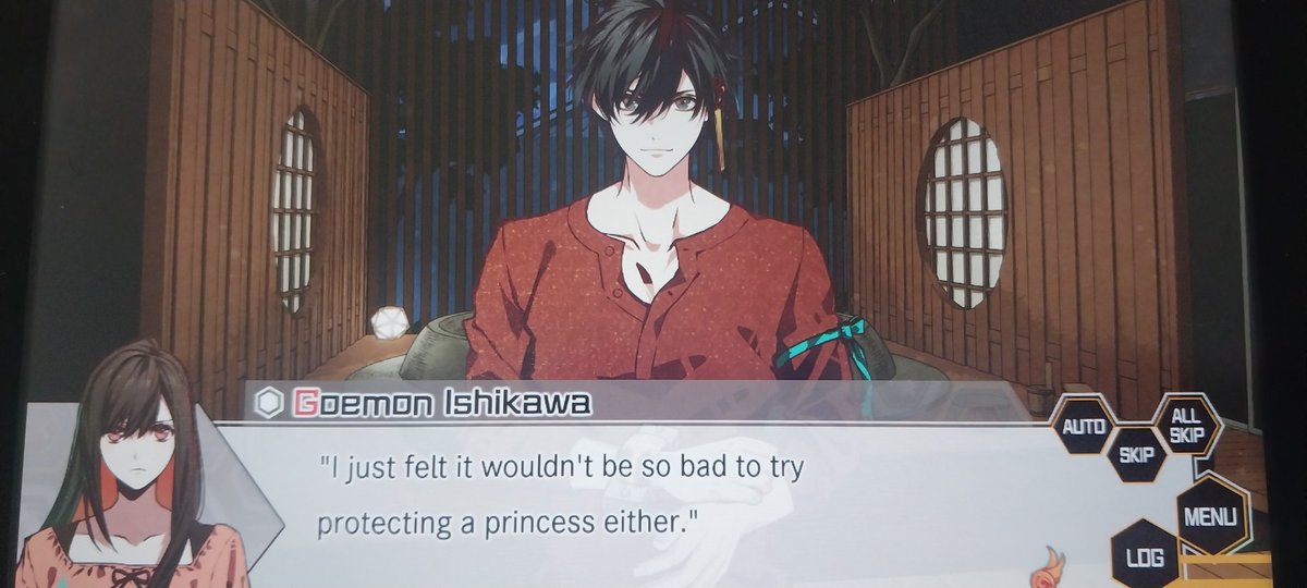 Ensukine's tweet photo. JUST LET ME KISS YOU ALREADY!!! 😭😭 aaaa it feels like Goemon's jealousy has been on full display this route. #TenEns https://t.co/qh4DqEX1Zm