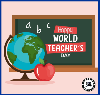 RogersGirlsPuck's tweet photo. HAPPY WORLD TEACHERS DAY – October 5, 2025!

Thank you to our faculty and staff! 

We appreciate all the hard work you’ve done and continue to do every day. 
🌎🌟💙🖤🤍🌟🌎

#RGH  #IAGDTBAR  #TEACHERS!  #ThankYou https://t.co/nNE4VbUtmy