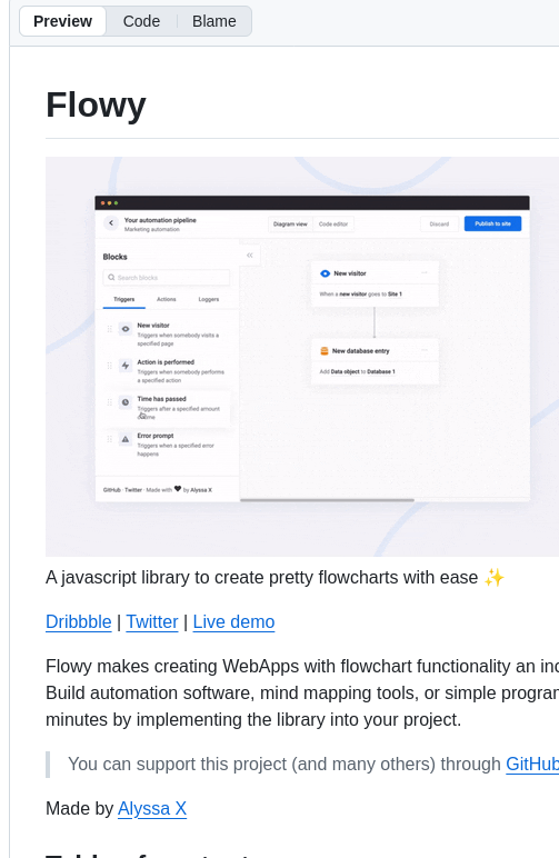 tom_doerr's tweet image. drag and drop flowchart builder for web apps