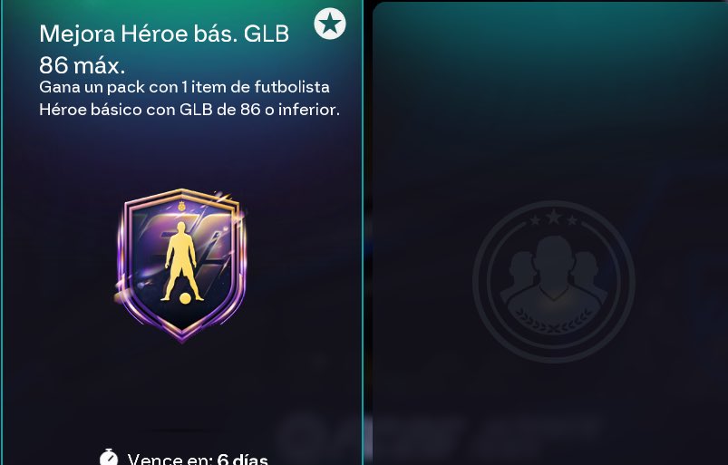 🧩SOLUCIÓN SBC MEJORA HEROE 86 MÁXIMO - FC26✅

⏩Plantilla 85: 88 + 87 + 7 x 84 + 2 x 83 ➡️ 1 IF
⏩Plantilla 86: 2 x 88 + 2 x 87 + 5 x 84 + 2 x 83