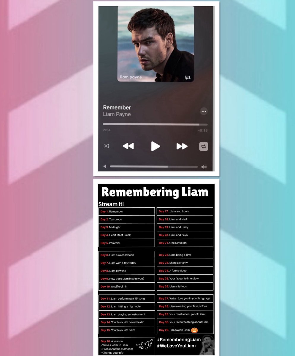 LynWil9's tweet photo. Please join us today by streaming “Remember”to show our ongoing love and support for Liam. You can join in by posting clips, memories, videos, and streaming. #StreamRemember 
#WeLoveYouLiam #RememberingLiam #LiamPayne https://t.co/fSKoyUmbeb