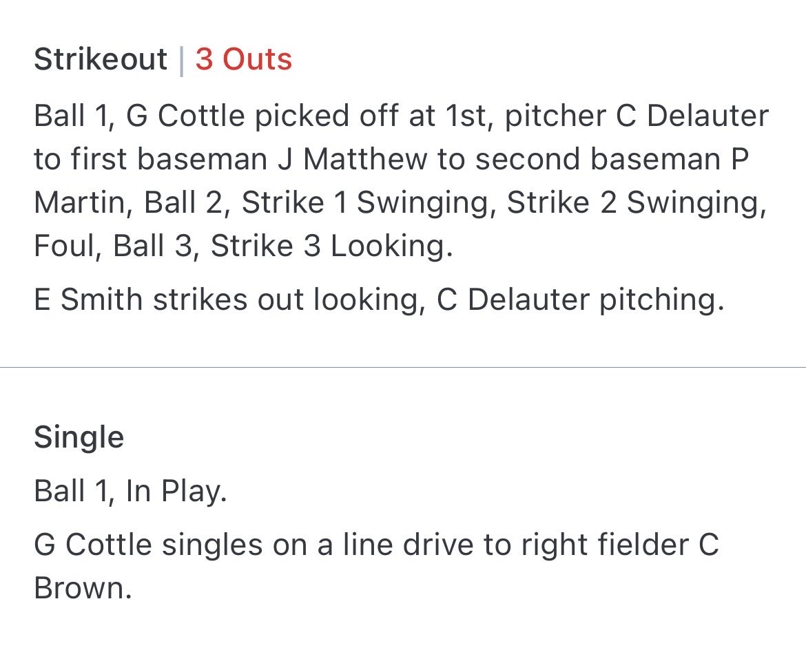 Gavin_Cottle's tweet photo. In honor of Chase Delauter becoming the 6th player in MLB history to make his MLB debut in the playoffs, wanted to let everyone know that i batted 1.000 off of him in high school. https://t.co/bGROElmXGJ