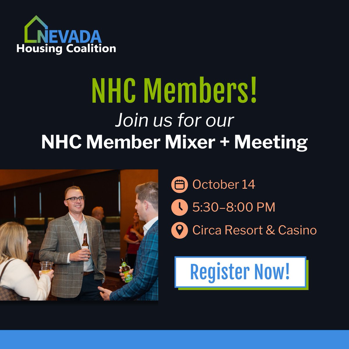 HousingNevada's tweet image. 📣 NHC Members: Join Us for Our Annual Member Mixer + Meeting!

Join us the evening before the 2025 Nevada Housing Conference and help shape the future of affordable housing in Nevada.

🔗 Register here: members.nvhousingcoalition.org/ap/Events/Regi…

#AffordableHousing #MemberEvent