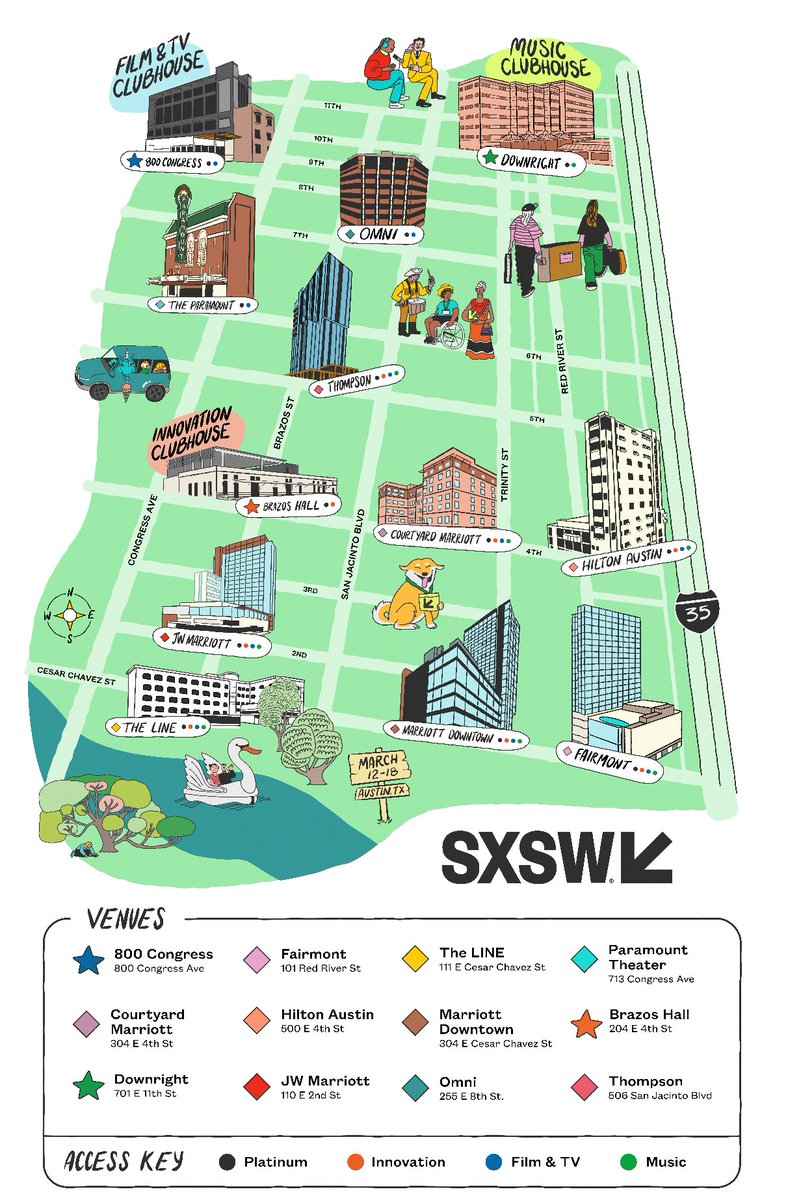 SXSW reveals new venue map for 2026, introducing clubhouses for each industry!