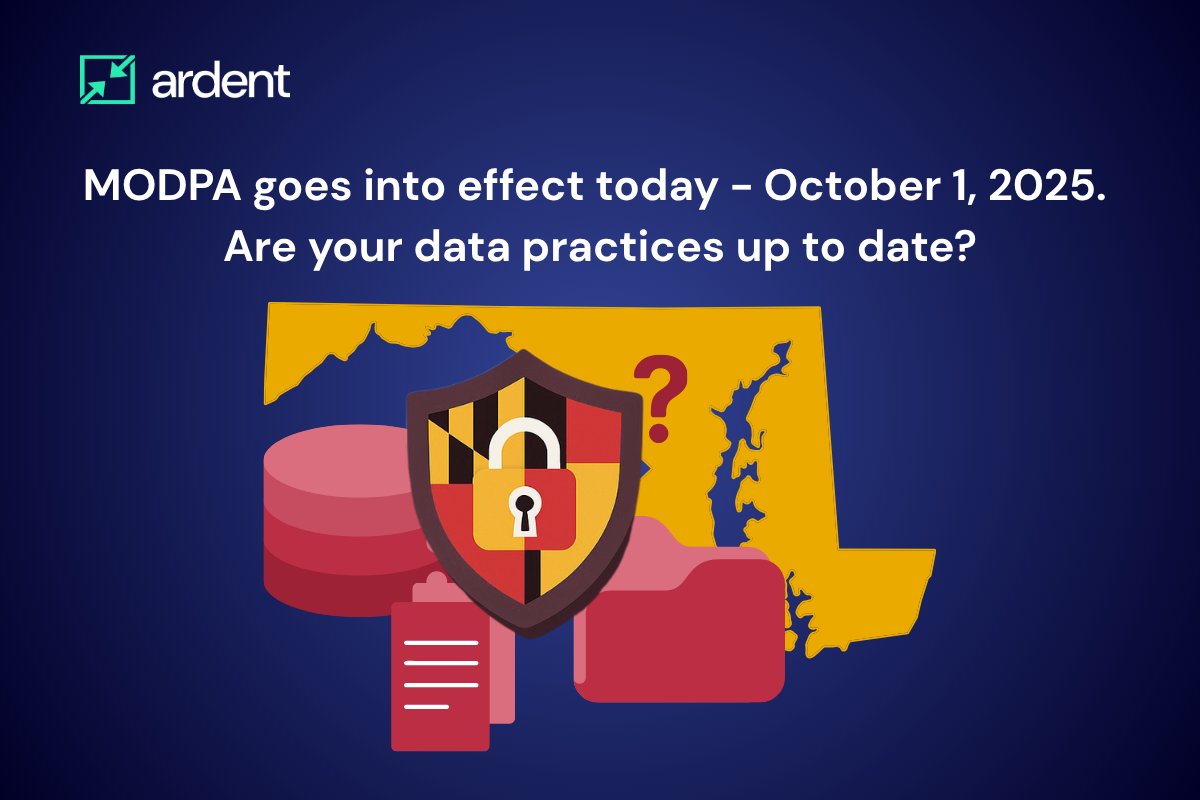 ardent_privacy's tweet photo. MODPA is live today! 🛡️ Are your data practices ready?

#MODPA covers any business handling Maryland residents’ data, collect less, justify use, enable deletion.

Simplify compliance with #TurtleShield by #ArdentPrivacy.

📩 advisor@ardentsec.com

#DataPrivacy #USPrivacyLaws https://t.co/oyQubky3dQ