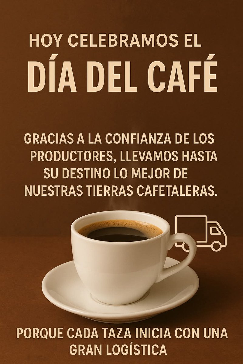exxprezo's tweet photo. ☕✨ Hoy es el #DíaDelCafé
Cada taza inicia con esfuerzo, pasión… y una logística que conecta. 🚛📦

#Exxprezo #LogísticaQueConecta https://t.co/9pfnWch1e9