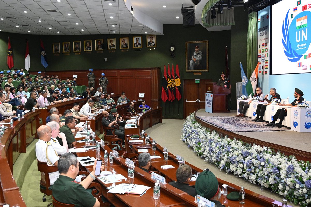 adgpi's tweet photo. Curtain Raiser – UN TCC Chiefs’ Conclave 2025

A Curtain Raiser for the United Nations Troop Contributing Countries (UN TCC) Chiefs’ Conclave 2025 was held today at the #ManekshawCentre, #NewDelhi. The event was chaired by Lieutenant General Rakesh Kapoor, Deputy Chief of the Army Staff (Information Systems & Training).

The forthcoming conclave, scheduled from 13 to 16 October 2025, will bring together military chiefs from various nations to deliberate on challenges, best practices and the way forward for UN peacekeeping.

#UNTCC2025
#UNPeacekeeping
#GlobalSecurity
#VasudhaivaKutumbakam 
@MEAIndia
@DefenceMinIndia
@MoD_India
@UN
@UNPeacekeeping
@UNDP
@CUNPKIndia