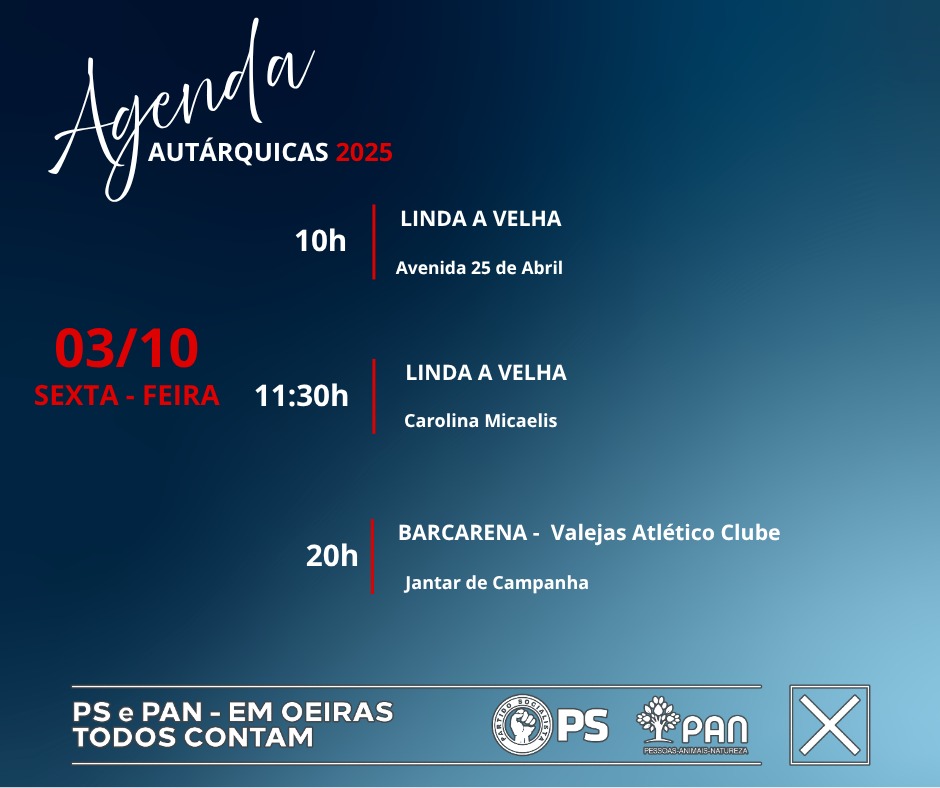 PsOeiras's tweet photo. Agenda de Campanha 🌹 - https://t.co/jKHc3C1gT4 https://t.co/VVUwmV5oKn