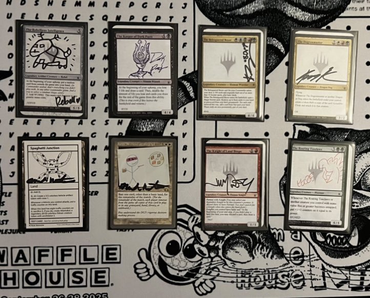 Acquired more signatures for one of my cube projects while at Magiccon Atlanta. 
Thanks <a href="/SonRebell/">No.65 Rebell</a> <a href="/DarkPactCosplay/">Dark Pact, Envoy of Cabbages</a> <a href="/Top8Games/">Brian David-Marshall</a> <a href="/bmkibler/">Brian Kibler</a> <a href="/maro254/">Mark Rosewater</a> <a href="/jfwong/">Jimmy Wong</a> <a href="/TappyToeClaws/">Taps (Infinite Hiatus - Follow on 🦋💙)</a>