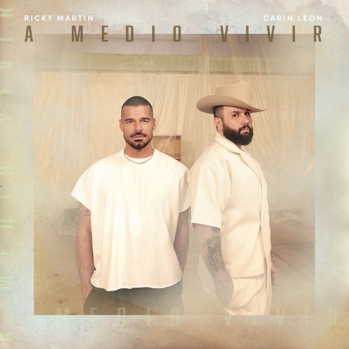 AQUÍ ESTAAAAAA 🔥🧡 el cover oficial de #AMedioVivir — ¿están listosssss para mañana?