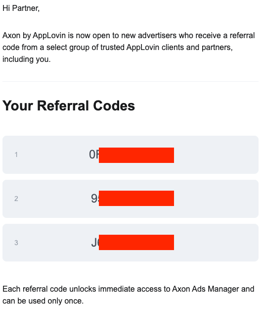 Vilobatir | CRO (@vilobatirkedis) on Twitter photo Have 3 AppLovin referral codes to share if you want to onboard now
+ $5k in ad credits if you spend 5k
DM me if you're spending a lot Have 3 AppLovin referral codes to share if you want to onboard now
+ $5k in ad credits if you spend 5k
DM me if you're spending a lot