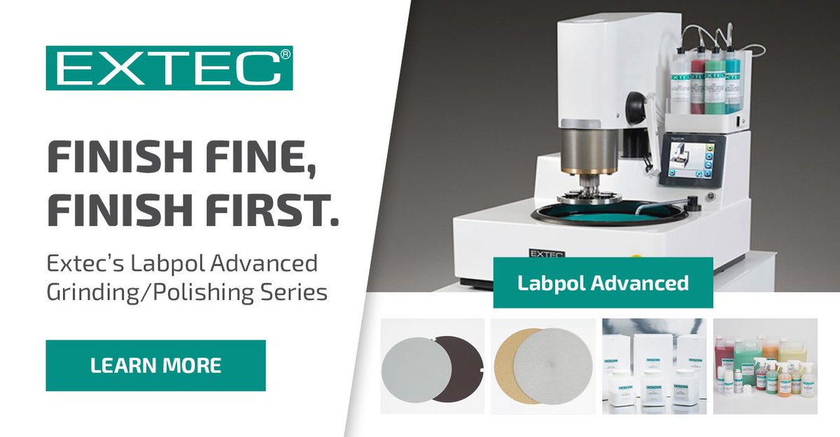 ExtecCorp's tweet image. Your samples will be ready for #metallography in no time with Extec's Labpol series. Extec's advanced #grinders and #polishers improve #composites sample prep efficiency in your lab. The race is on, beat the competition and view our product range here: shorturl.at/HOwFr