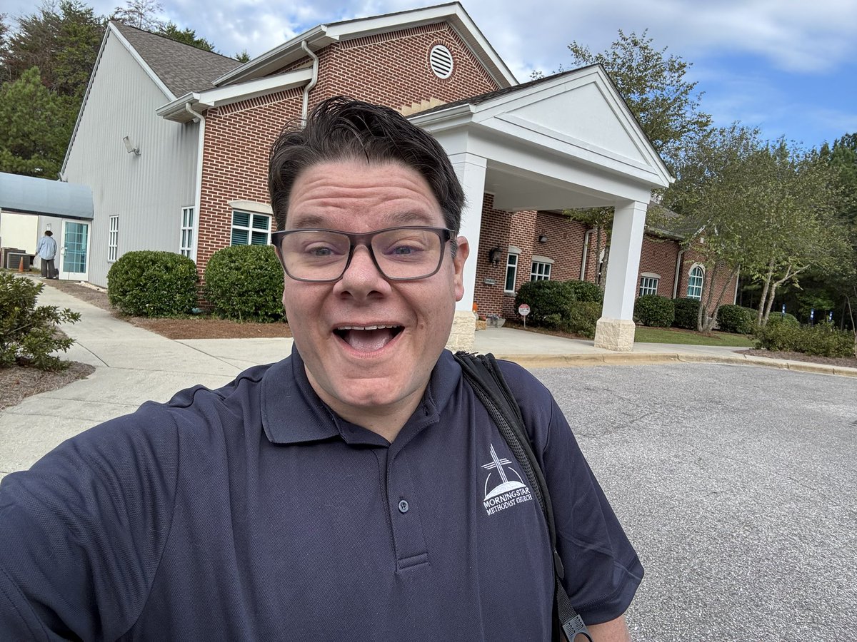 MarkHarvard's tweet photo. Welp!  Here we go!  Day 1 as the Pastor at Morningstar Methodist Church! https://t.co/uRzsZiGh5j