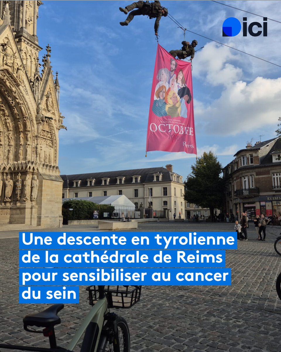 icichampagne's tweet photo. Octobre Rose : trois femmes, touchées par la maladie, descendent en tyrolienne de la cathédrale de Reims
➡️ https://t.co/VsRrPEfsYM https://t.co/YJmcXzxxFX