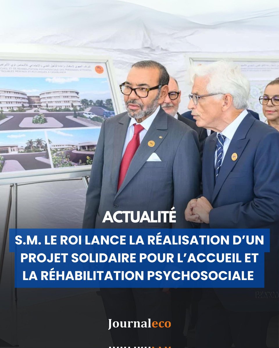 JOURNALECO1's tweet photo. Casablanca-Settat : S.M. le Roi lance la réalisation d’un projet solidaire pour l’accueil et la réhabilitation psychosociale des personnes souffrant de troubles mentaux https://t.co/q20lNxNphj