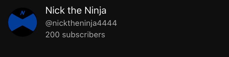 🥷: Everyone! I'm happy to announce that l've made it too 200 subscribers on my YouTube channel 😁