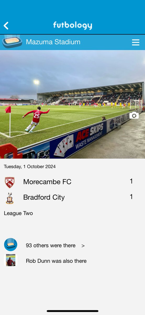 A year since Morecombe away when we were absolutely dross and Richards looked like a competition winner.
Progress is beyond belief