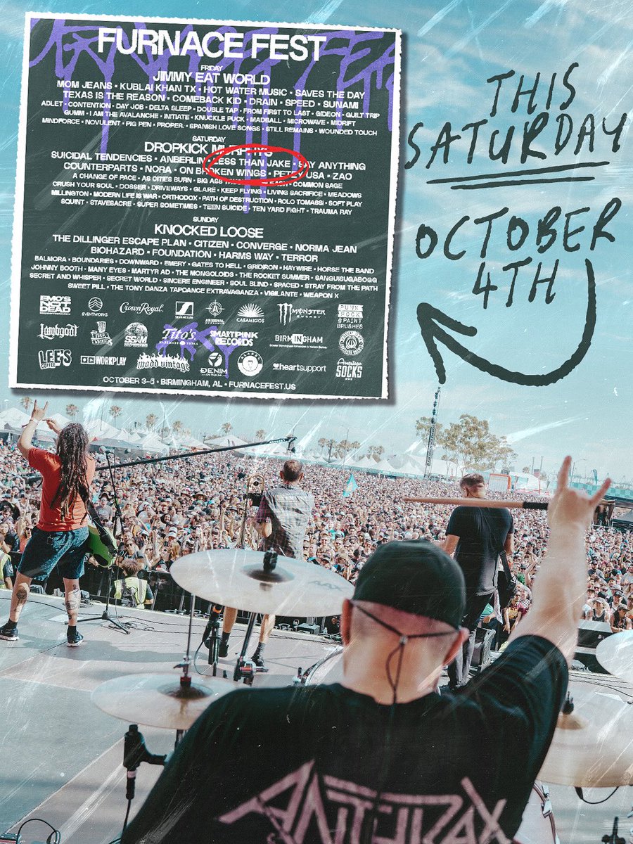 LessThanJake's tweet image. The penultimate LTJ show of 2025! Come and watch us stoke the furnace this Saturday in Alabama! Who is going to be there? furnacefest.us