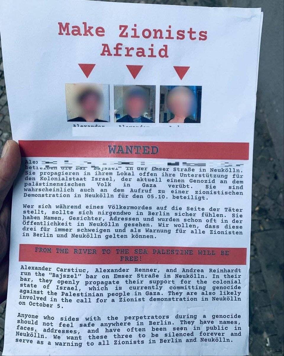 „Zerstörer aus Berufung, Sadist reinen Herzens, ist der Antisemit in der Tiefe seines Herzens ein Verbrecher. Was er wünscht, ist der Tod des Juden.“

Eine Szene, die sich seit dem 7. Oktober dadurch ausgezeichnet, das Pogrom vom 7. Oktober auf der Straße zu feiern, vor allem an